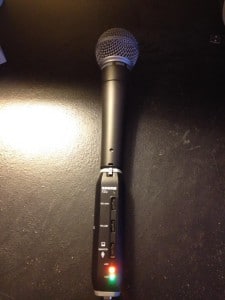 The Shure SM58 with the XLR to USB Signal Adapter...